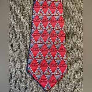NWOT EAGLE MENS SILK TIE MLB ST LOUIS CARDINALS RED AND GRAY